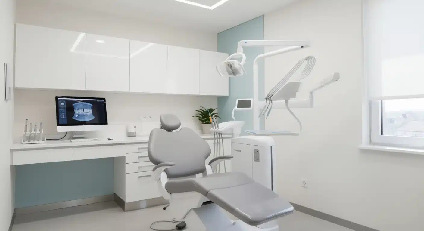 Modern orthodontic office with digital imaging equipment